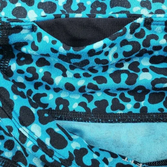Nike Running Dri Fit Leggings Blue Animal Print Womens XS Zip Pocket Reflective - Picture 8 of 13
